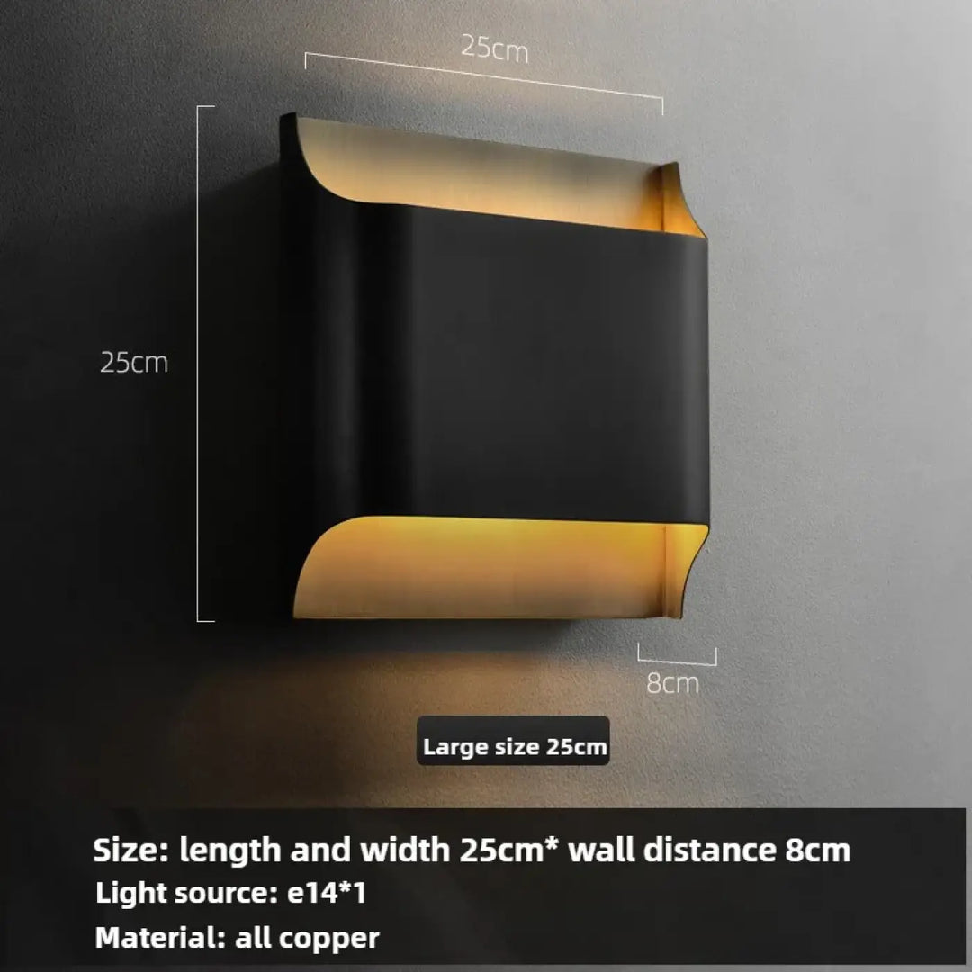 Applique murale design noir led éclairage ambiance