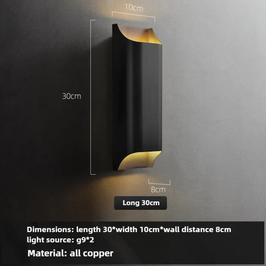 Applique murale design noir led éclairage ambiance