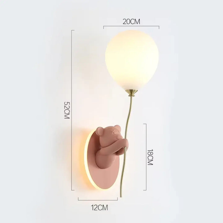 Applique design ourson avec boule lumineuse style poétique