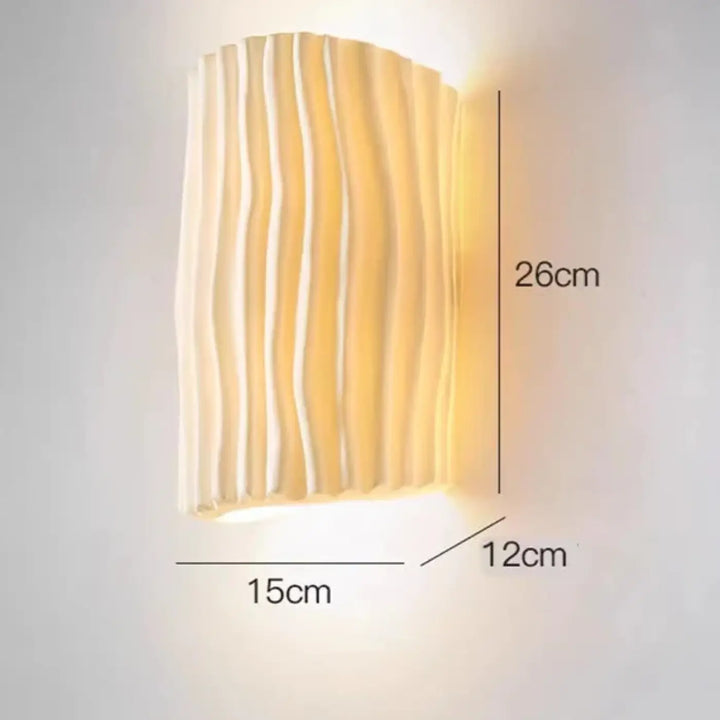 Applique murale design plissée moderne avec lumière douce décorative