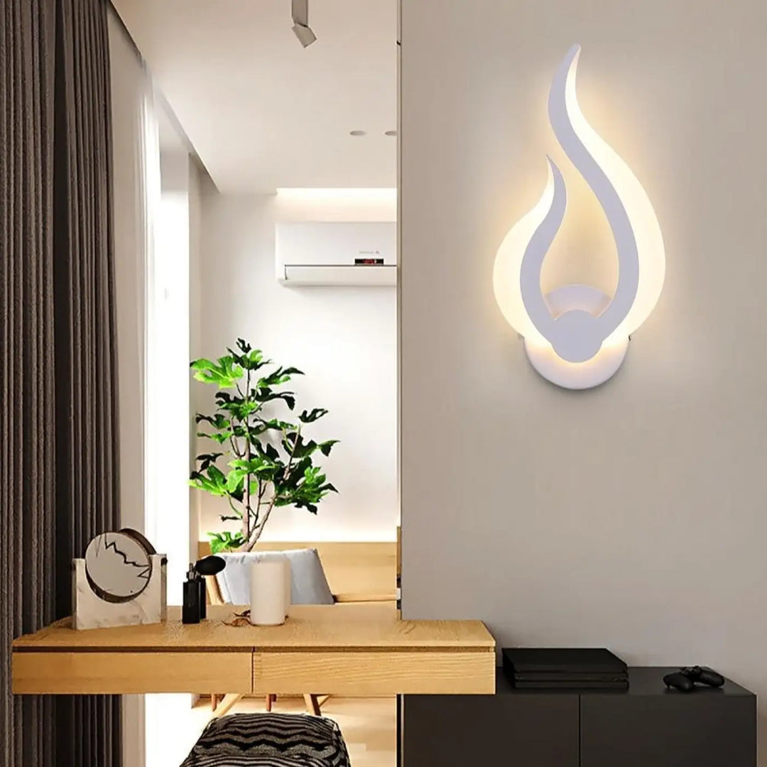 Applique Murale Design Salon Acrylique Forme Flamme