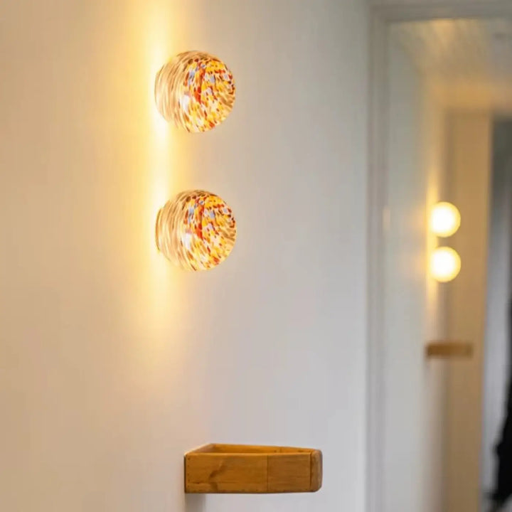 Plafonnier design en verre artistique multicolore