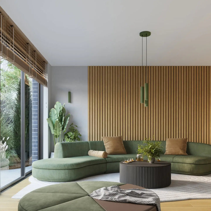 Applique murale karbon 20 vert olive avec design minimaliste et compatibilité ampoules gu10 interchangeables