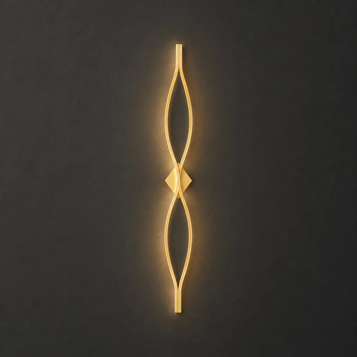 Applique murale alixa dorée en led avec design torsadé moderne pour salle à manger ou chambre avec lumière chaleureuse