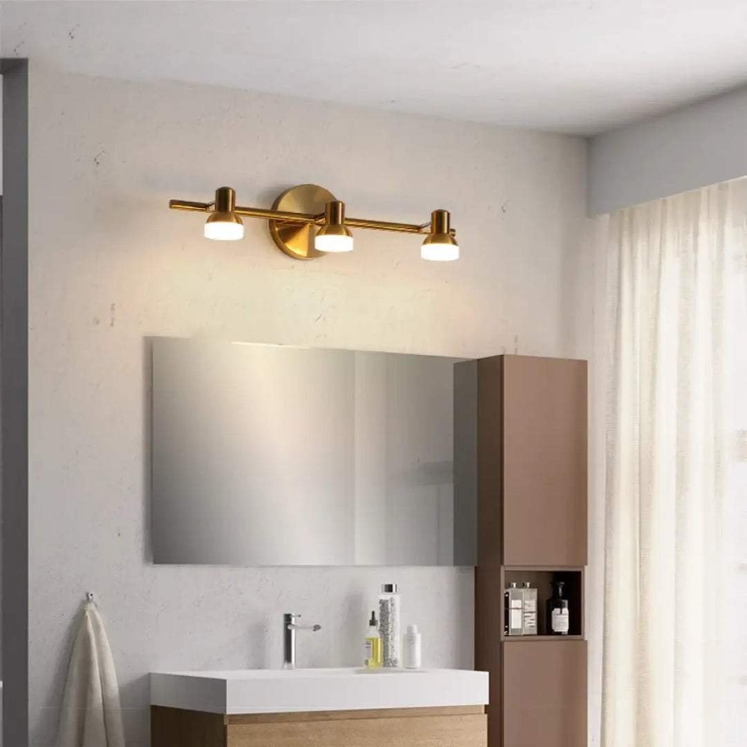 Applique murale dorée moderne éclairage miroir élégant