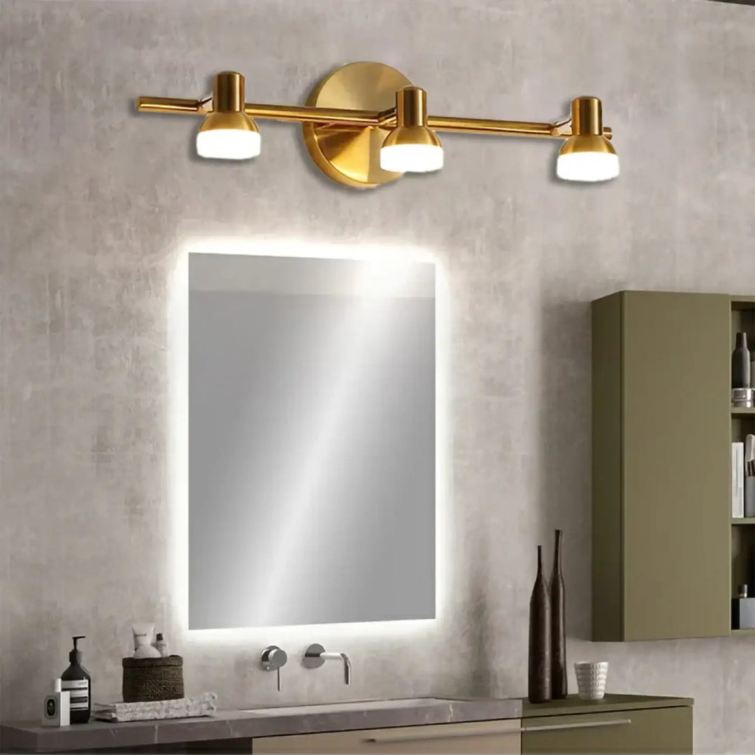 Applique murale dorée moderne éclairage miroir élégant