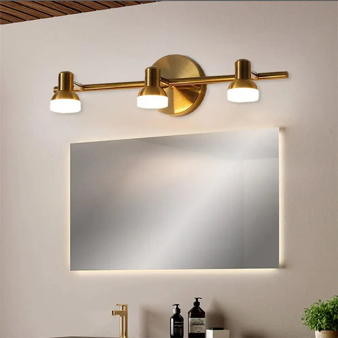 Applique murale dorée moderne éclairage miroir élégant