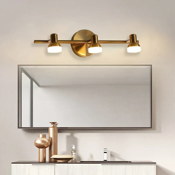 Applique murale dorée moderne éclairage miroir élégant