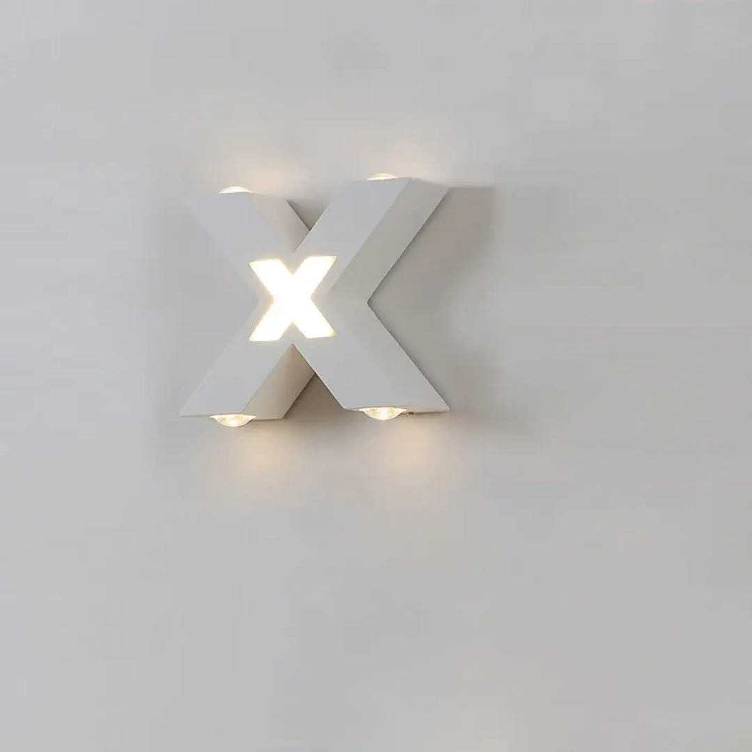 Applique Murale Extérieur En Forme De X En Aluminium