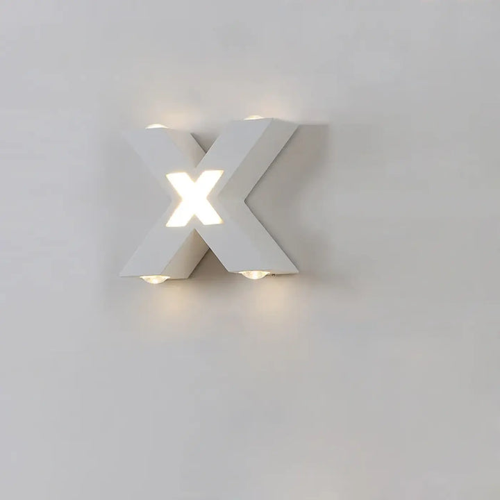 Applique Murale Extérieur En Forme De X En Aluminium