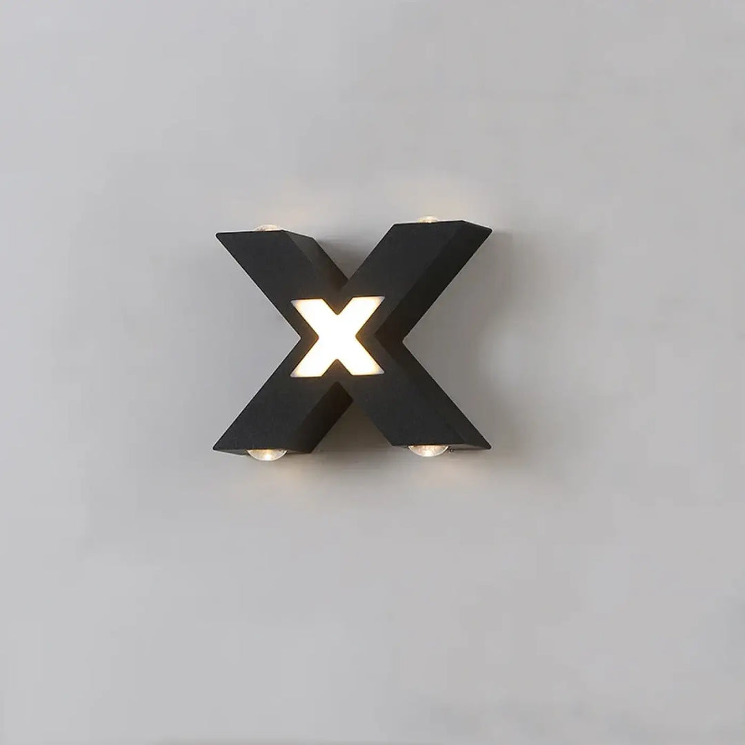 Applique Murale Extérieur En Forme De X En Aluminium