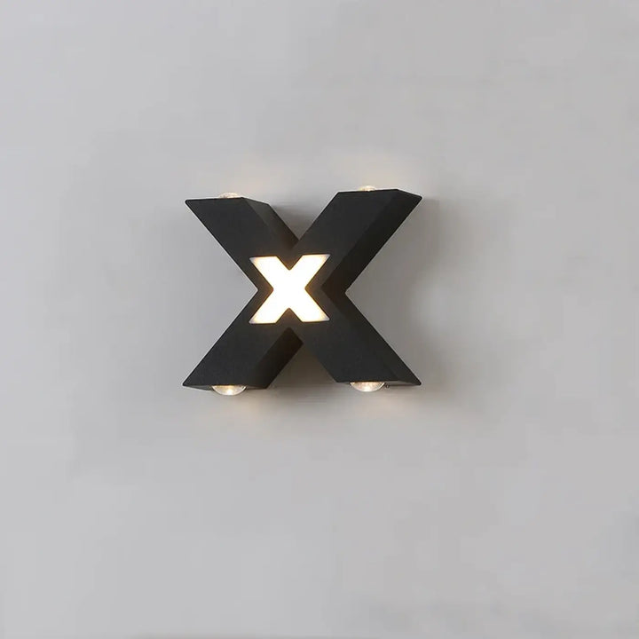 Applique Murale Extérieur En Forme De X En Aluminium