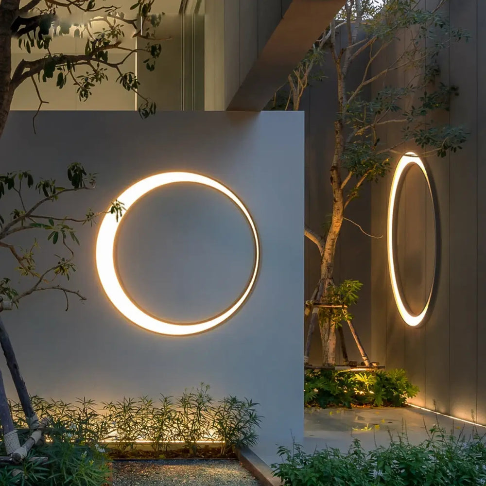 Applique Murale Extérieure Eclipse De Lune Design Blanc
