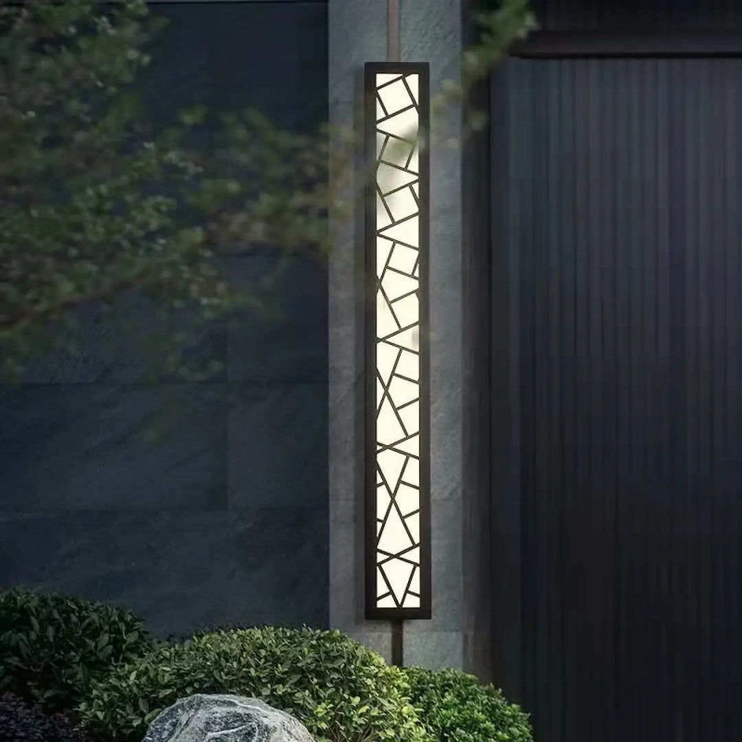 Applique Murale Extérieure Géométrique Noire Design Vertical