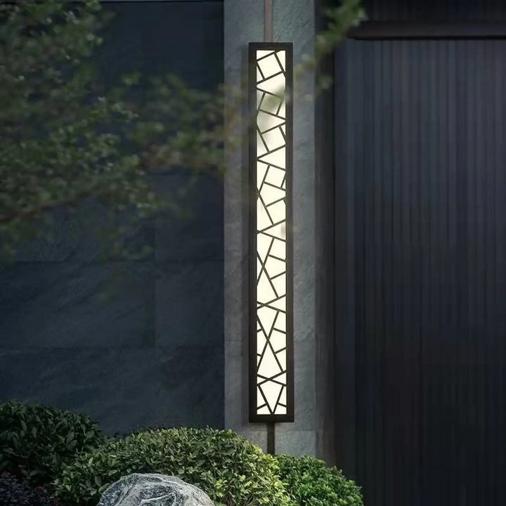 Applique Murale Extérieure Géométrique Noire Design Vertical