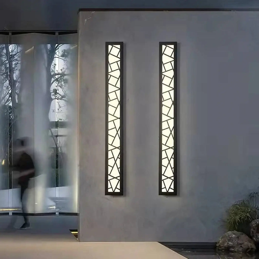 Applique Murale Extérieure Géométrique Noire Design Vertical