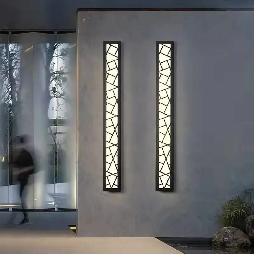 Applique Murale Extérieure Géométrique Noire Design Vertical