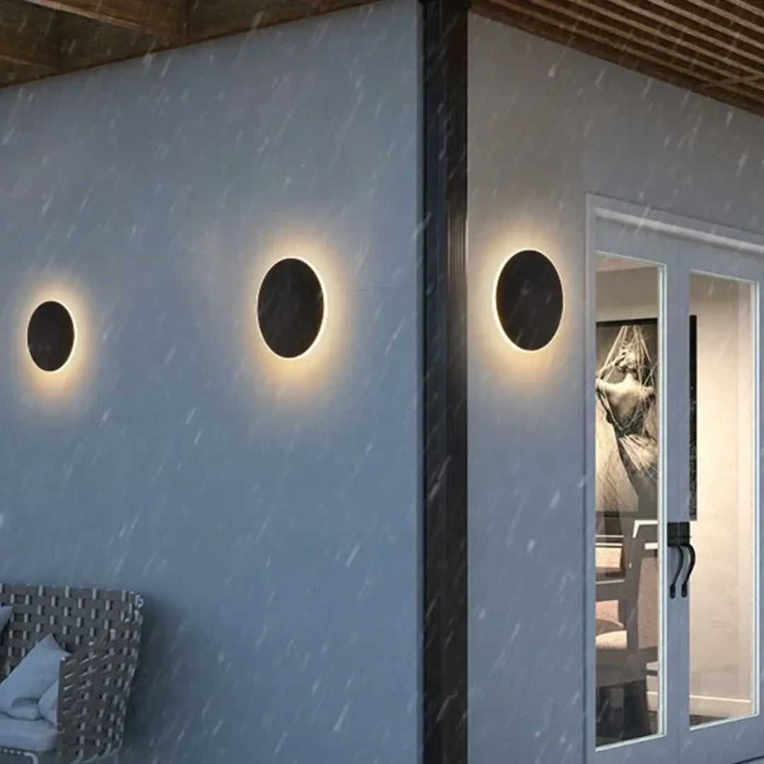 Applique Murale Extérieure LED Ronde En Aluminium Élégant