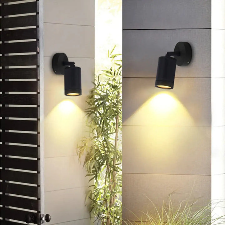 Applique Murale Extérieure Pivotable Design Noir En Aluminium
