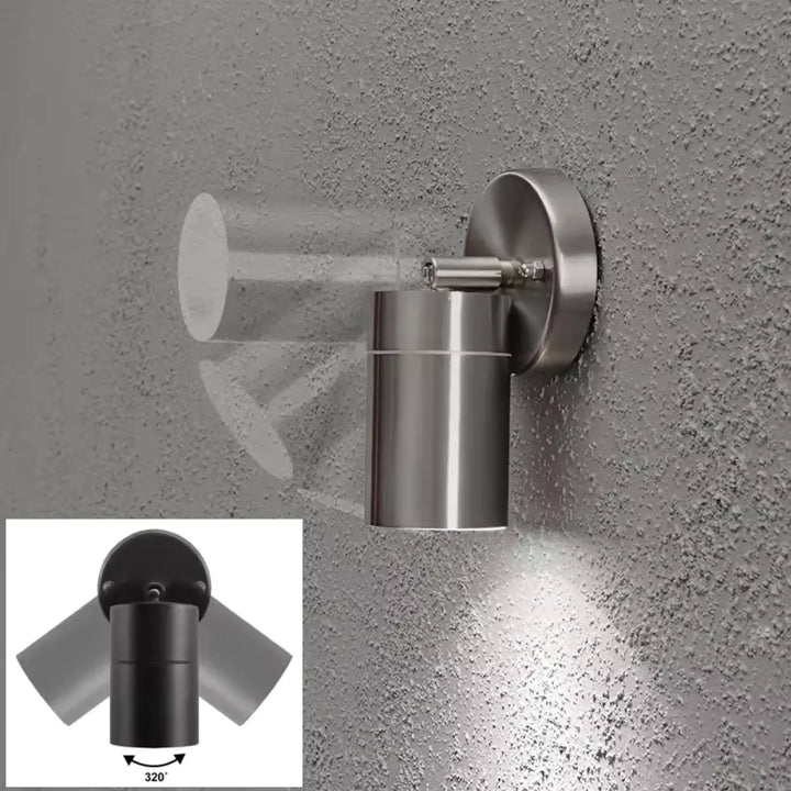 Applique Murale Extérieure Pivotable Design Noir En Aluminium
