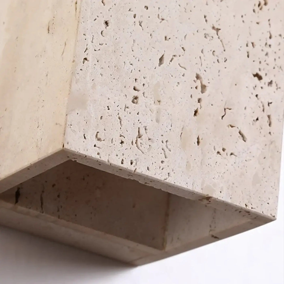 Applique Murale Extérieure Au Style Pierre Ponce Cube Beige