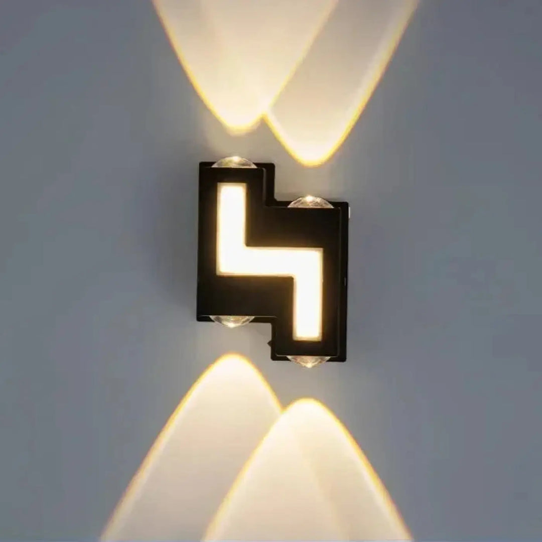 Applique Murale Extérieure En Zigzag Moderne Fait En Aluminium