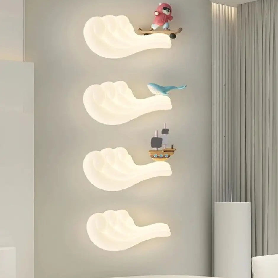 Applique murale manova quatre nuages lumineux avec lumière douce transforme instantanément l ambiance