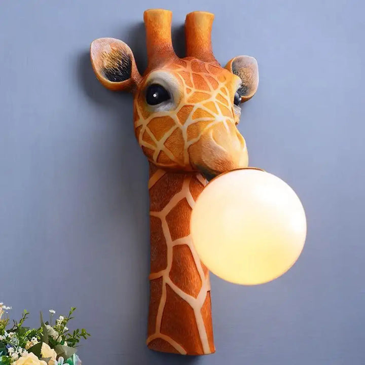 Applique murale girafe marbella orange et beige avec lampe sphérique lumineuse pour décoration murale intérieure