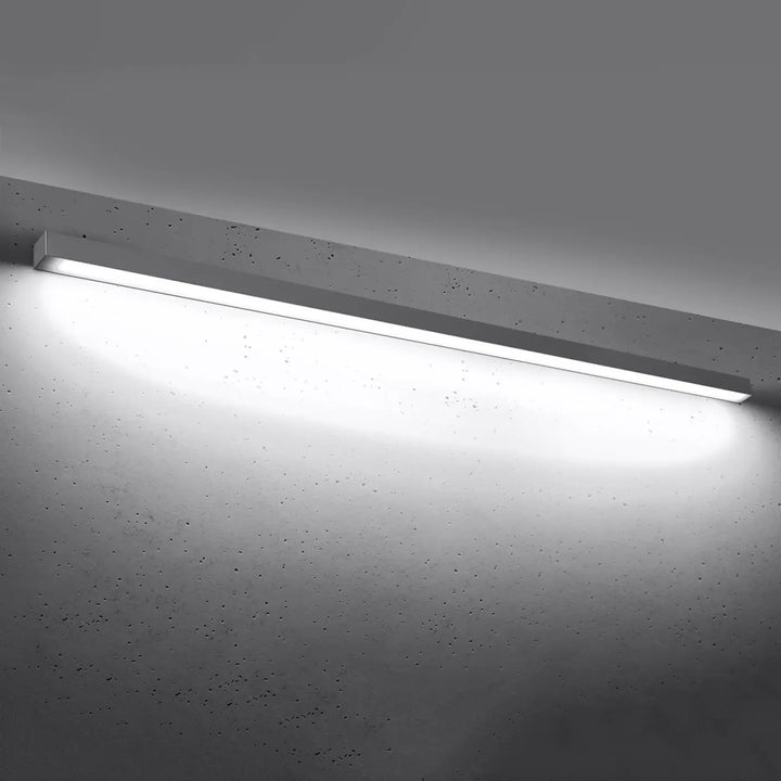 Applique murale pinne 200 gris avec lumière led linéaire minimaliste et diffuseur intégré pour paramètres d’éclairage
