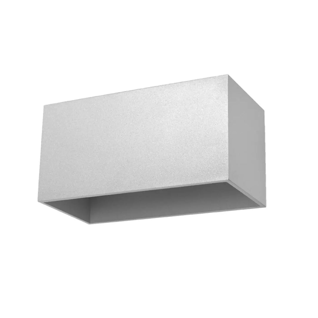 Applique murale quad maxi gris argenté rectangulaire avec finition mate texturée en bois naturel