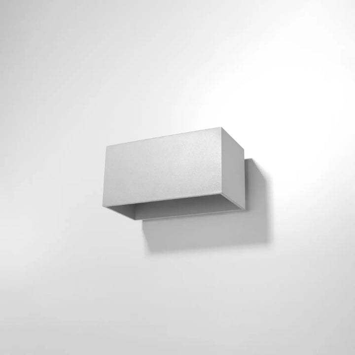 Applique murale quad maxi rectangulaire minimaliste finition mate blanche avec design moderne et bois naturel gris