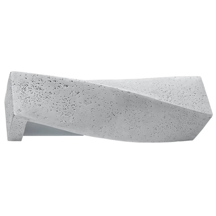 Applique murale sigma en béton durable gris avec un design torsadé et forme simple pour un éclairage élégant