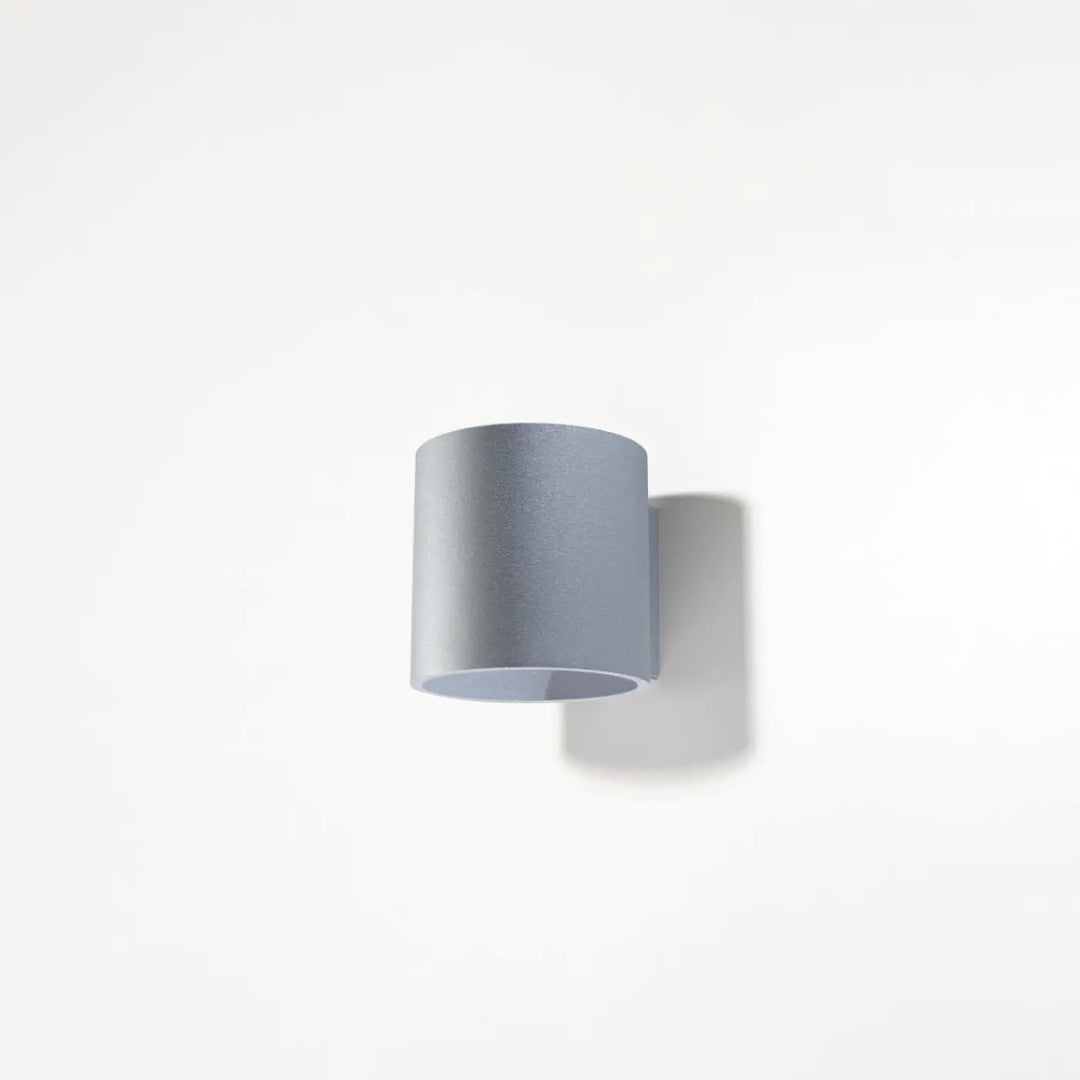 Kinkiet orbis gris en bois naturel avec finition mate cylindrique murale pour éclairage intérieur