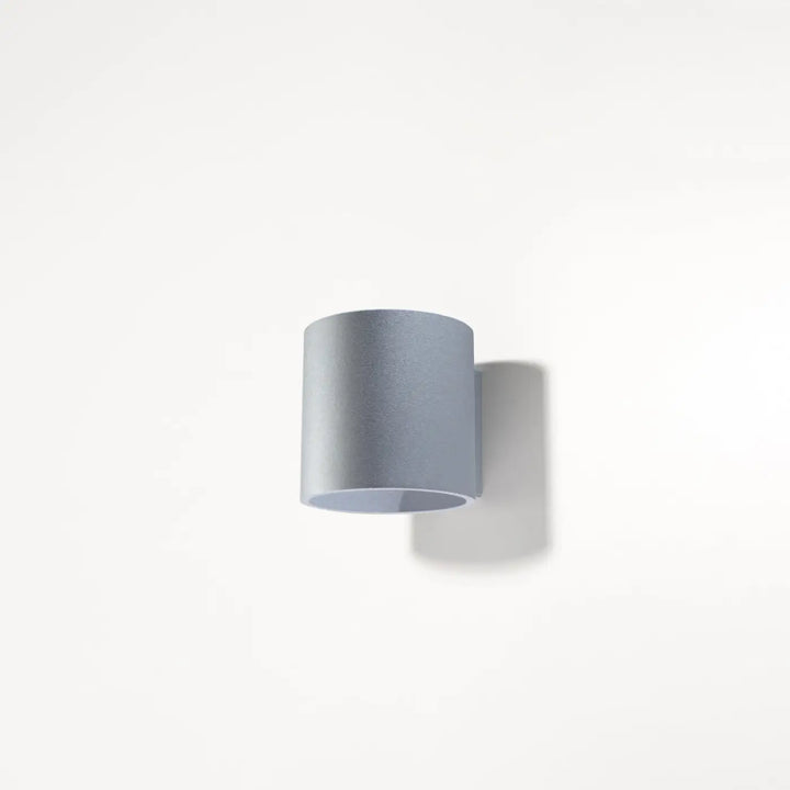 Kinkiet orbis gris en bois naturel avec finition mate cylindrique murale pour éclairage intérieur