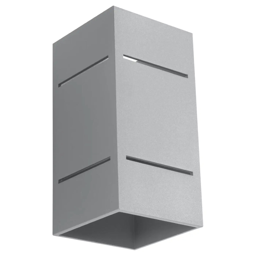 Applique blocco gris en métal avec perforation linéaire pour un spectacle lumineux moderne extérieur
