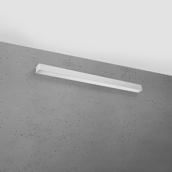 Applique murale led blanche rectangulaire collection pinne avec module led 4000k gris et paramètres d’éclairage réglables