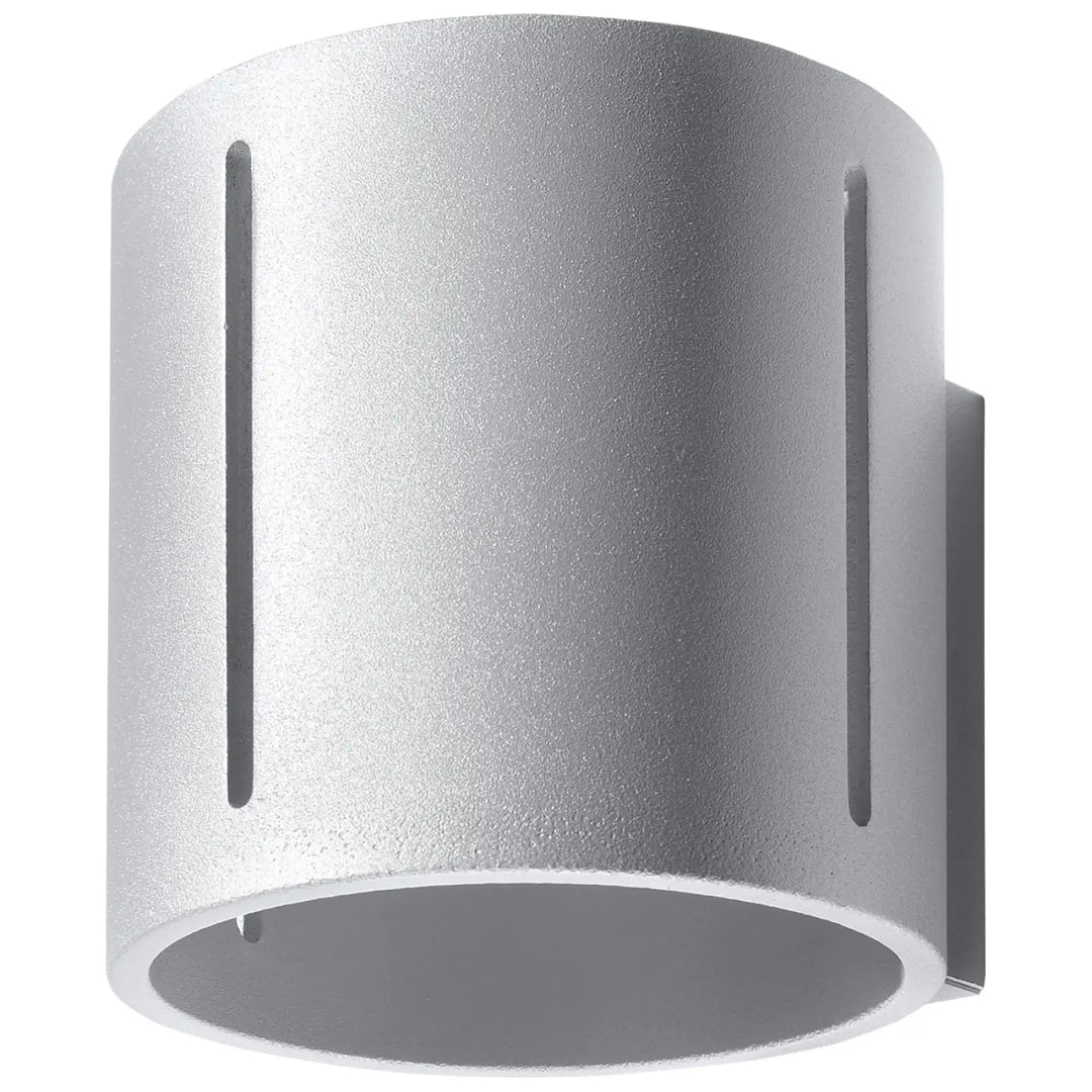 Applique murale inez gris en métal avec perforation linéaire et finition mate pour un éclairage extérieur moderne