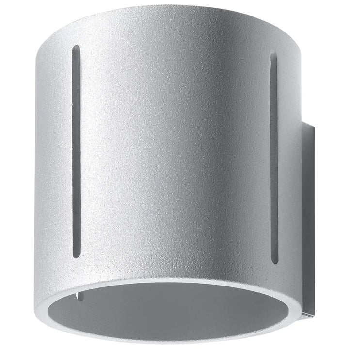 Applique murale inez gris en métal avec perforation linéaire et finition mate pour un éclairage extérieur moderne