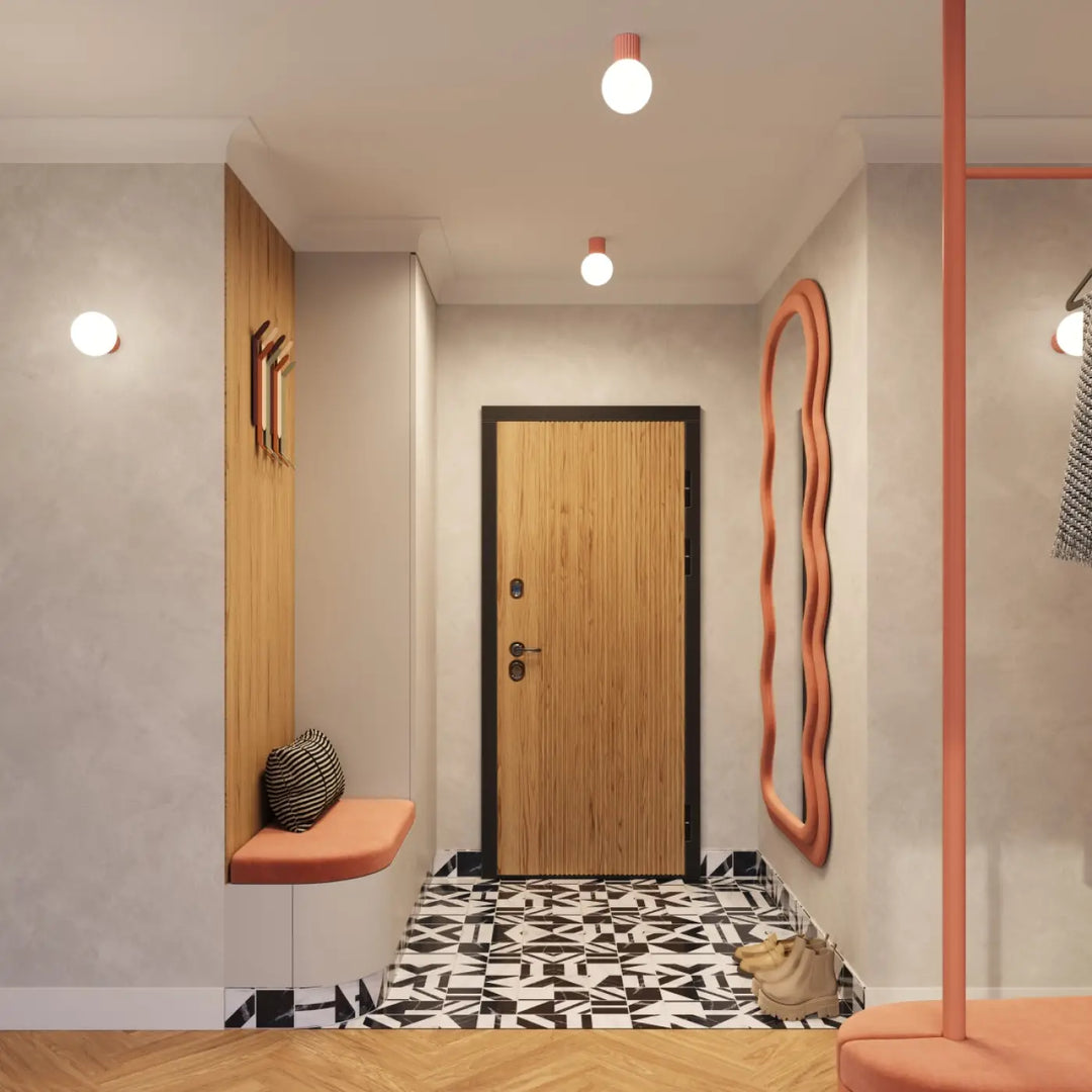 Applique murale halo en bois moderne avec cadre noir et quincaillerie métallique idéale pour bureau décorative lamne halo