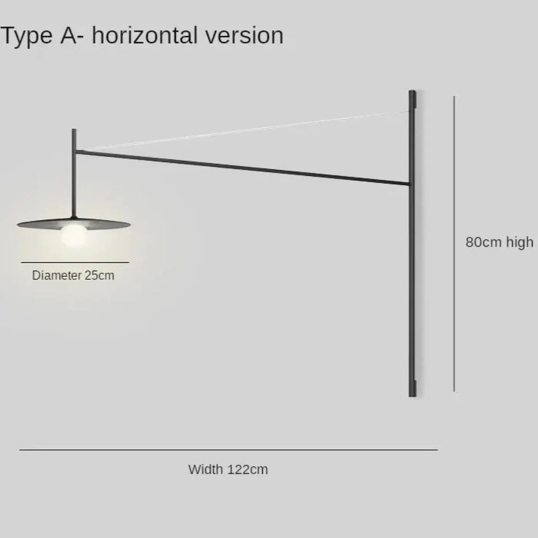 Applique murale horizontale design minimaliste noir mat