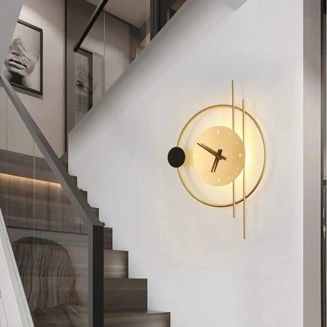 Applique Murale Horloge En Aluminium Noir Ou Or