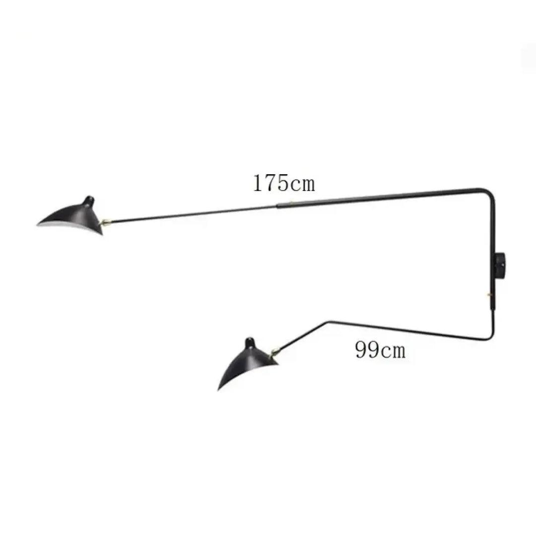 Applique industrielle orientable noir mat luminaire raffiné