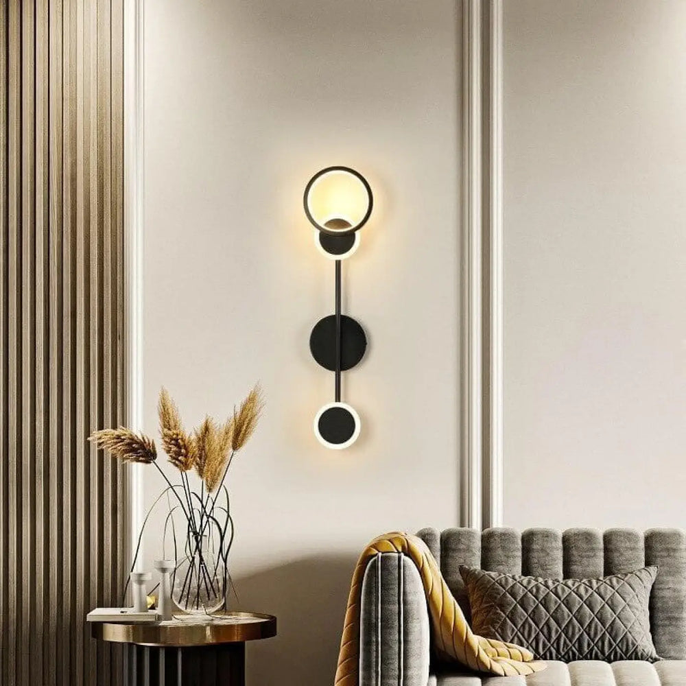 Applique Murale Laiton Vintage Cercles Lignes Or