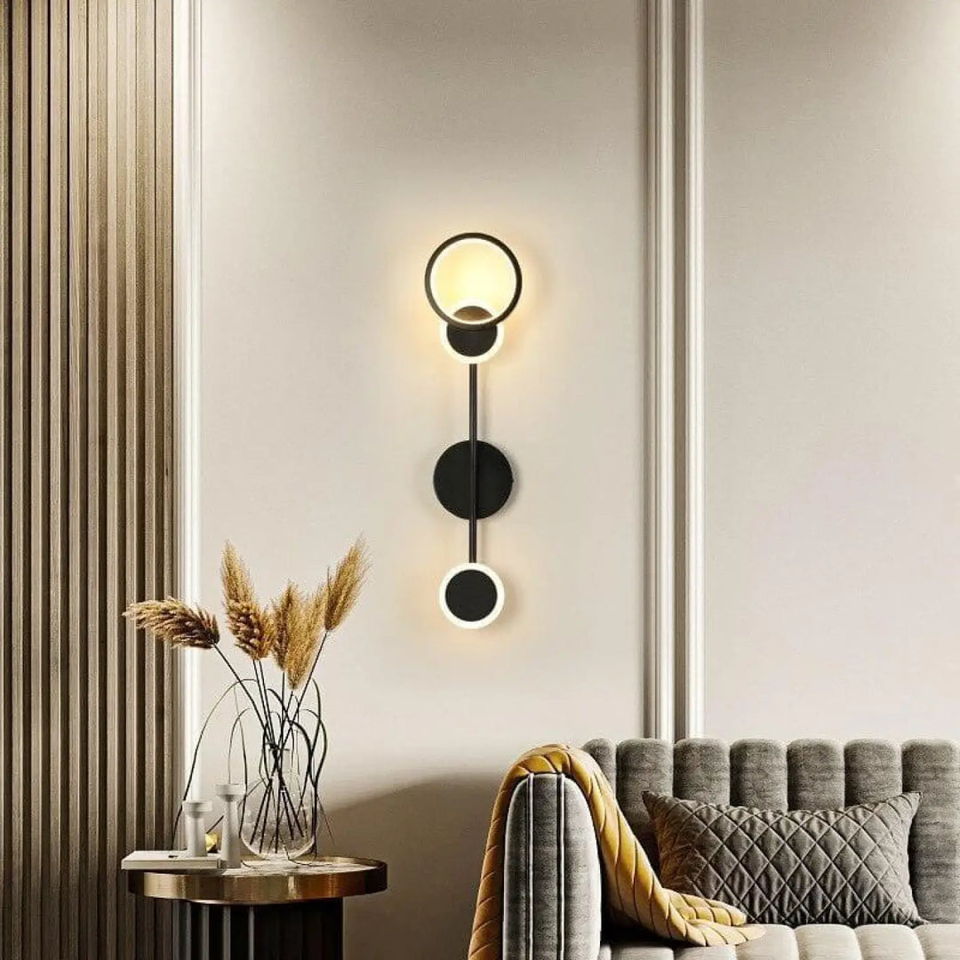 Applique Murale Laiton Vintage Cercles Lignes Or