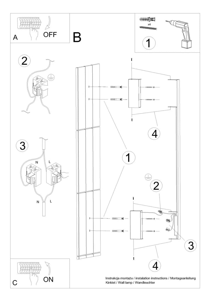 Applique murale sappo 120 led beige avec deux modules lumineux rectangulaires verticalement orientés et support de montage