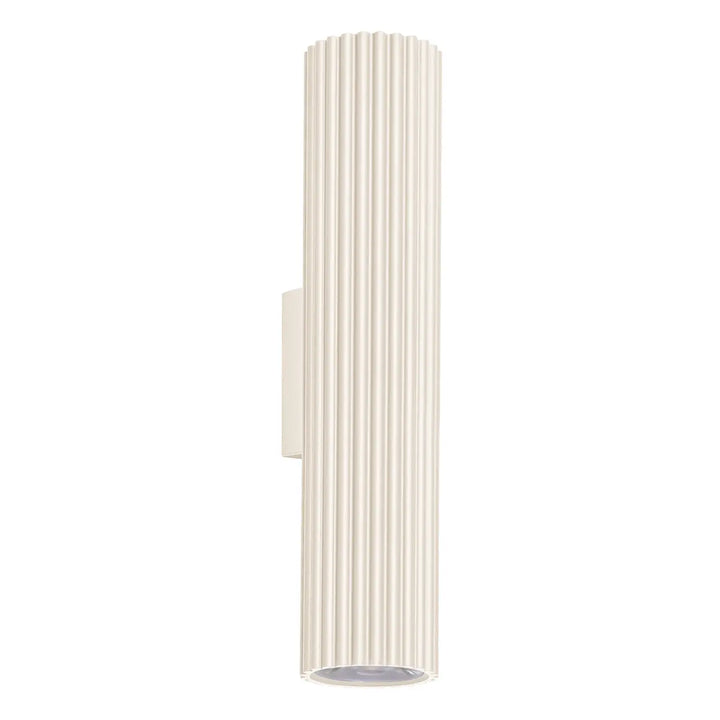 Applique murale beige ivar 4000k avec abat-jour modernes rainurés et design expressif pour large angle