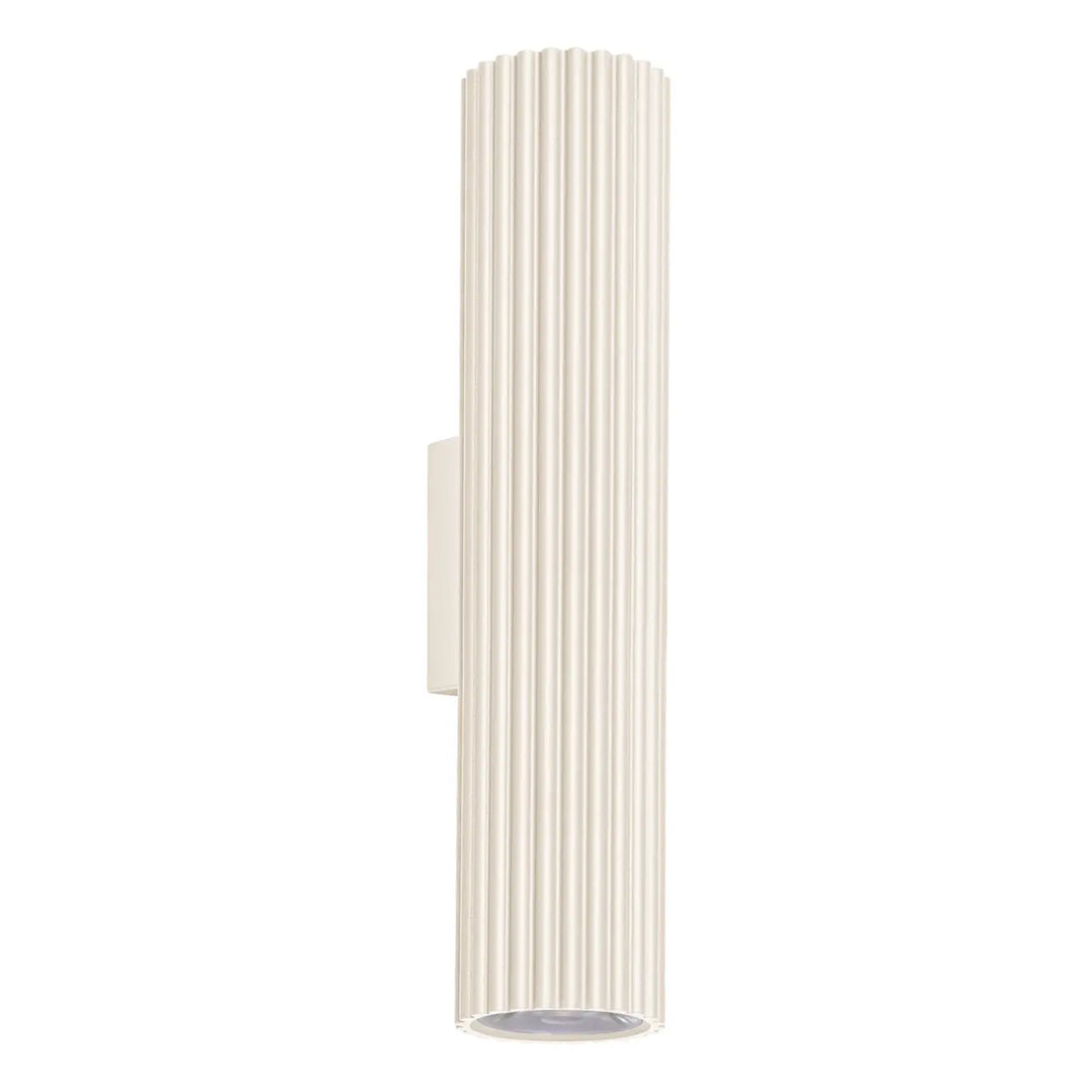 Applique murale ivar led 3000k beige avec abat-jour modernes rainurés et design expressif pour confort d’utilisation