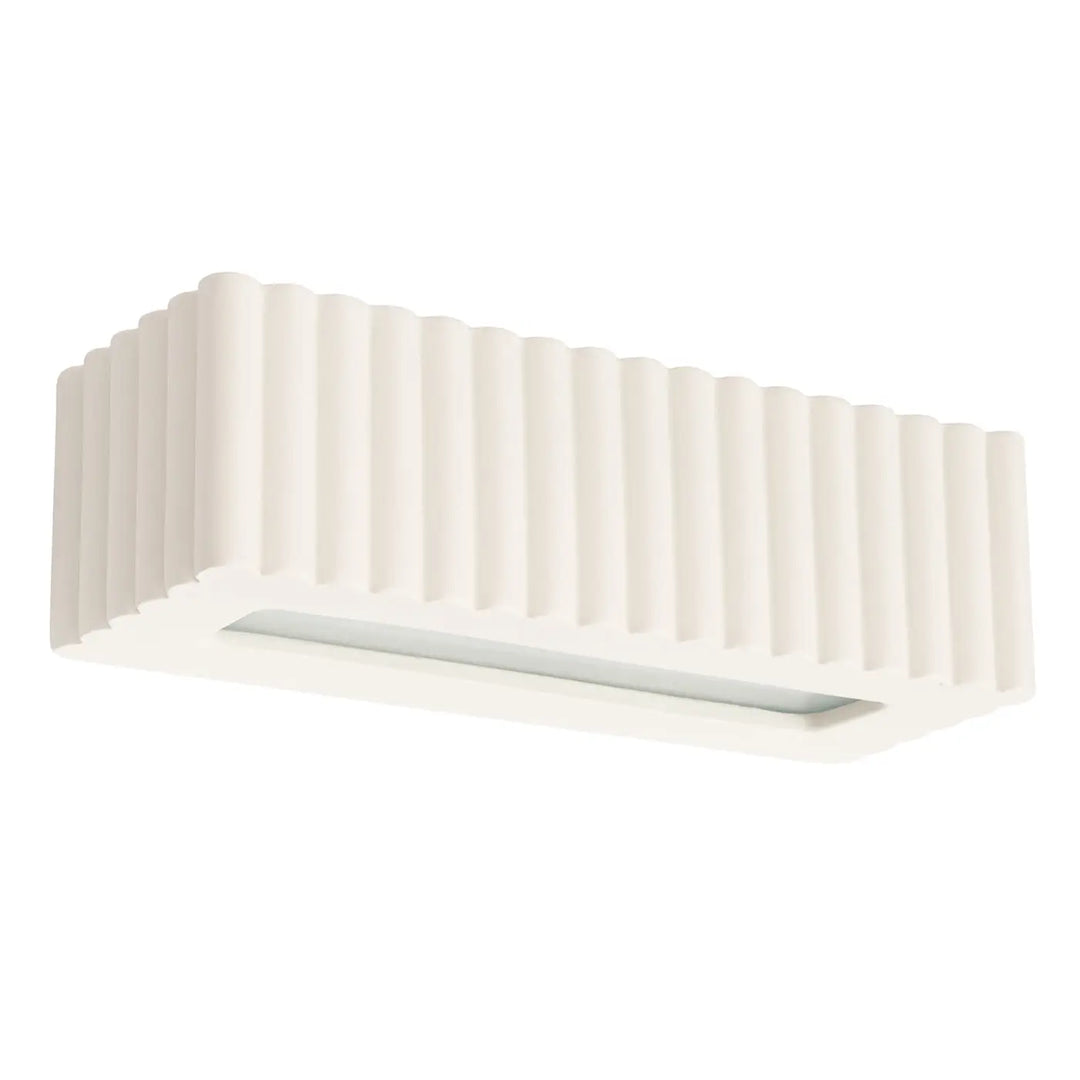 Applique murale rigata beige en céramique avec texture rainurée verticale pour une fonctionnalité élégante