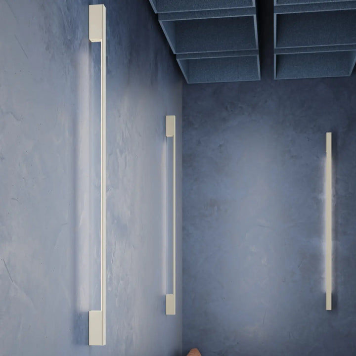 Applique murale sappo 150 led beige en métal blanc avec barre rectangulaire minimaliste et six variantes vert olive