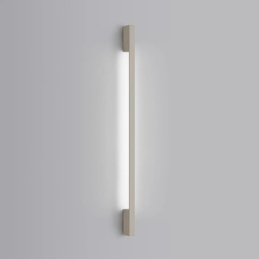 Applique murale sappo 120 led beige en finition métallique brossée avec design rectangulaire minimaliste vert olive six variantes